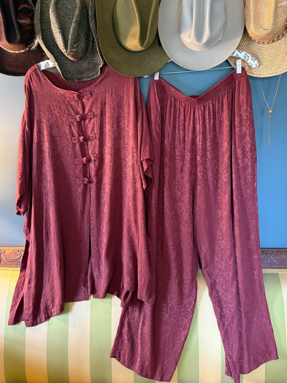 Jacque & KoKo tunic + pants 100% rayon set Rust color sz 18/20